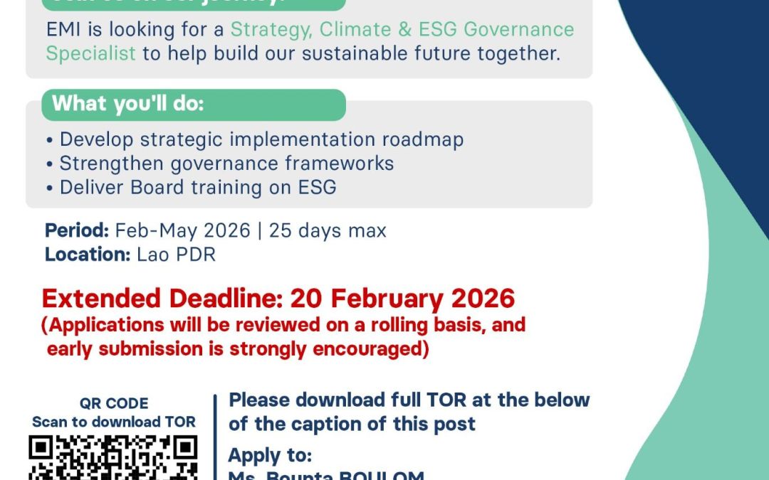📢 CONSULTANT OPPORTUNITY: Strategy, Climate & ESG Governance Specialist